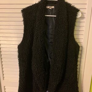 Black Faux Fur Vest